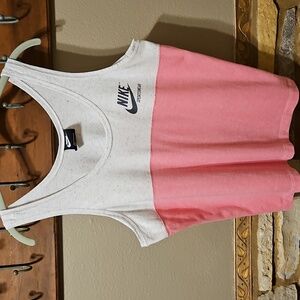 Nike Women's Two-Tone Pink and Heathered Gray Tank Top Size XL